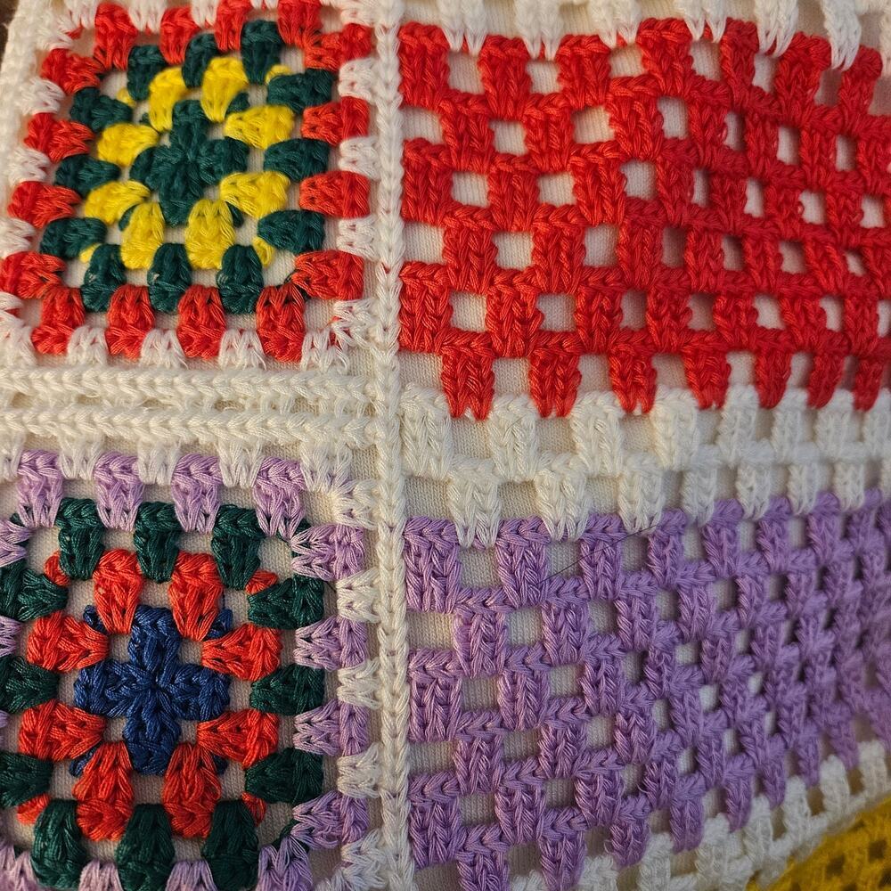 Farm Rio NWT Multi Color Crotchet Shorts Stripe Granny Square Colorblock XL - Picture 6 of 14